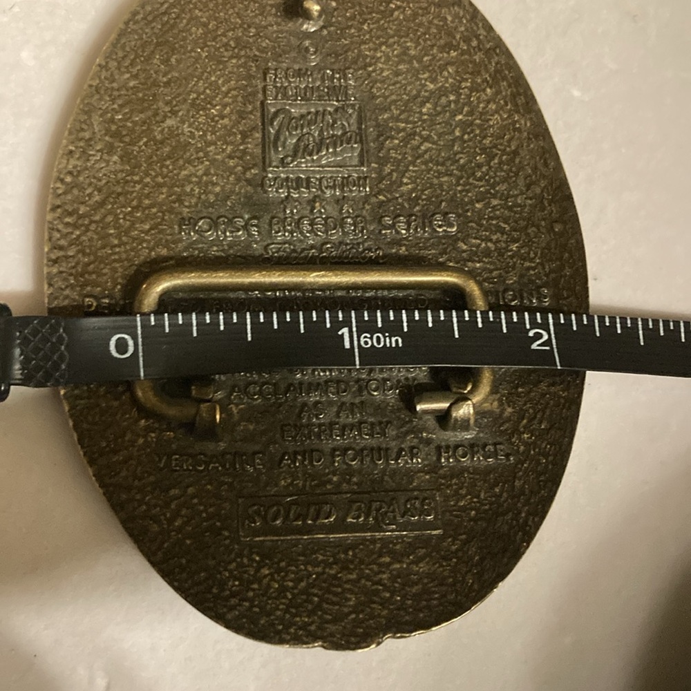 Tony Lama solid brass horse breeder edition belt buckle. Very nice quality - Picture 5 of 6